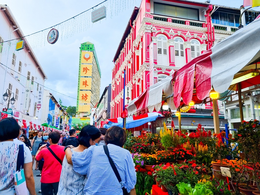 Chợ Tết âm lịch ở Chinatown Singapore