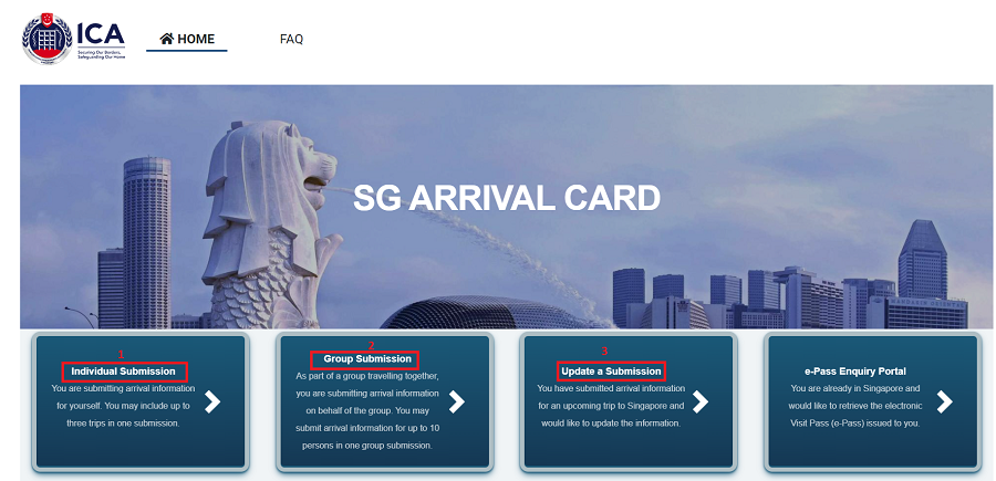 Bước 2 SG Arrival Card