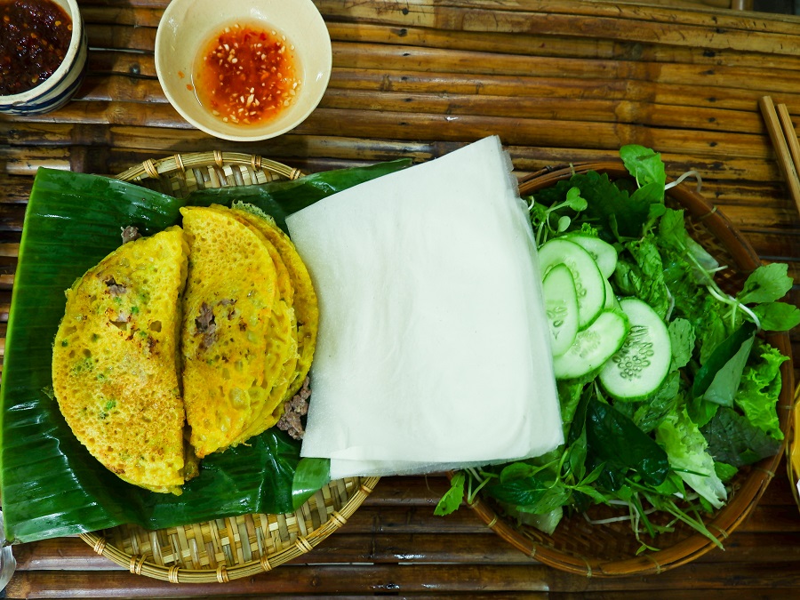 Bánh xèo Quảng Ngãi thơm ngon cho ngày mưa gió