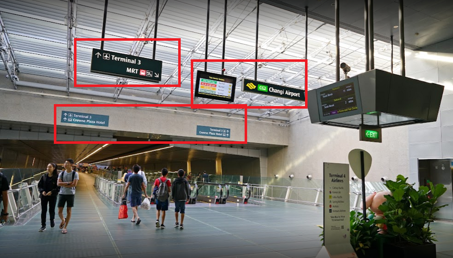 Biển báo chỉ dẫn có khắp nơi ở sân bay Changi