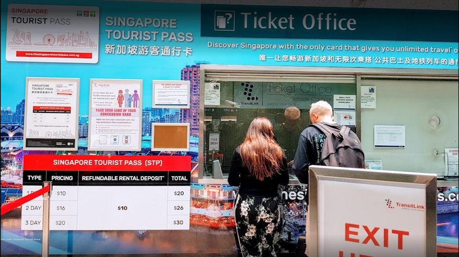 Quầy mua vé phương tiện công cộng ở Sân bay Changi