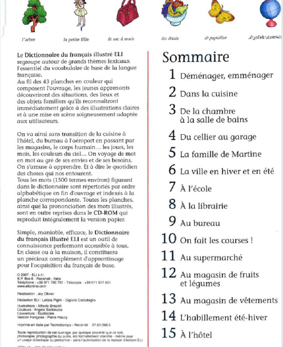 Từ vựng hình ảnh ELI Dictionaire illustré Français